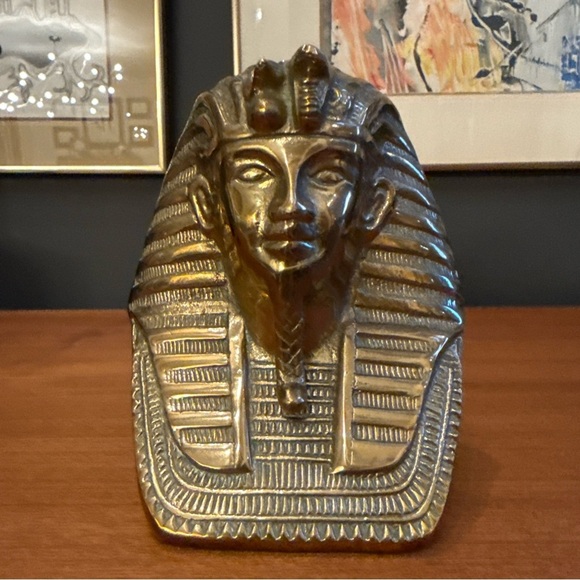 Vintage Gold Pharaoh Sculpture Art - Picture 8 of 9